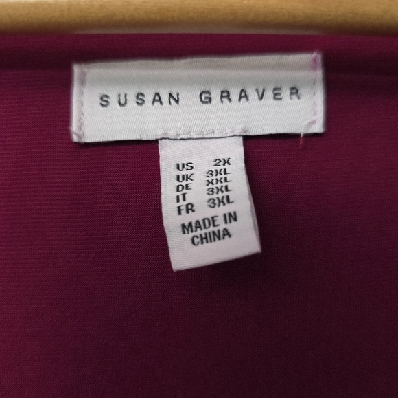 Susan Graver Liquid Knit Top Tank Flowy Burgandy Stretch Sleeveless Woman 2X - Picture 4 of 10